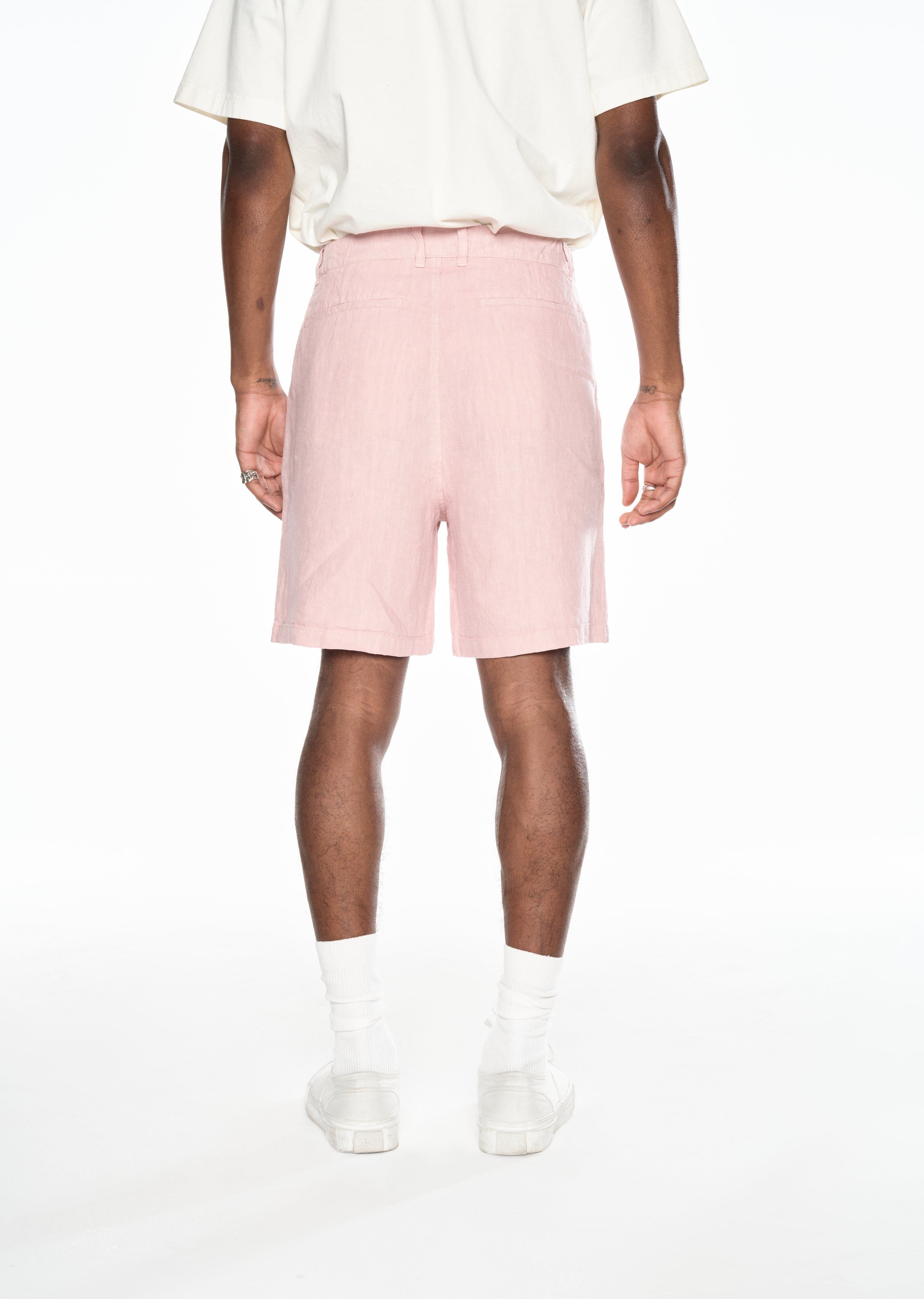 Mens pink clearance linen shorts