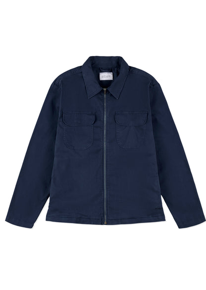 Soft Touch Cotton Clarence Jacket in Dark Navy