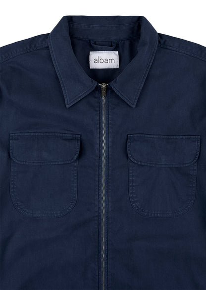 Soft Touch Cotton Clarence Jacket in Dark Navy