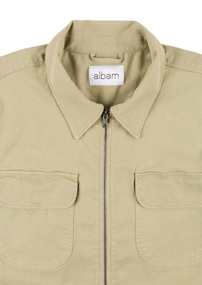 Soft Touch Cotton Clarence Jacket in Taupe