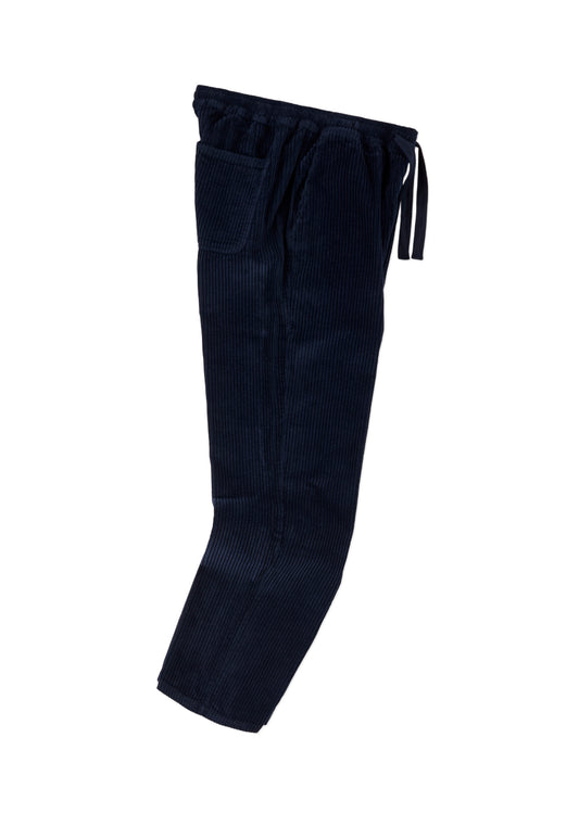 Cord Judd Drawstring Trouser in Dark Navy