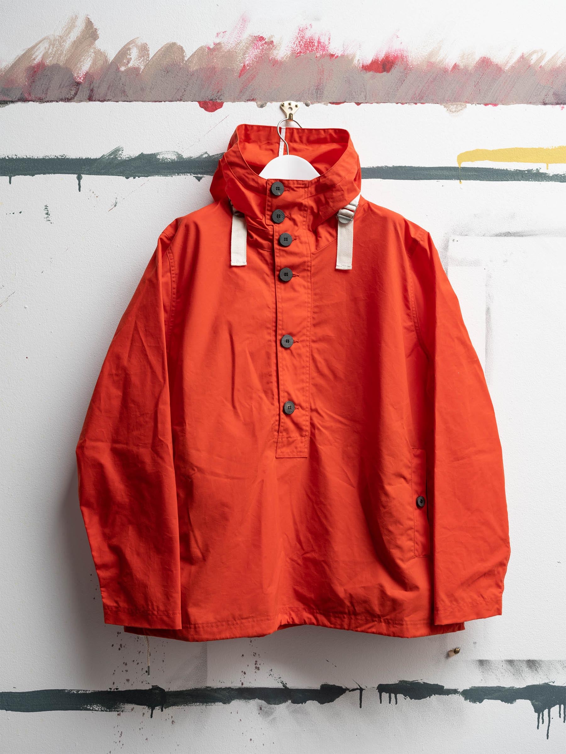 Waxed Button Smock in Orange – albam Clothing