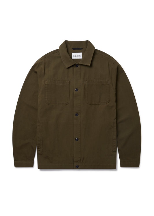 Sanded Canvas Work Shirt in Fern