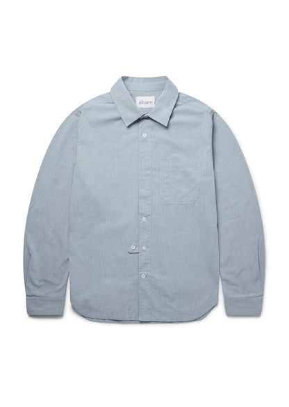 Button Tab Placket Ls Shirt in Navy – albam Clothing