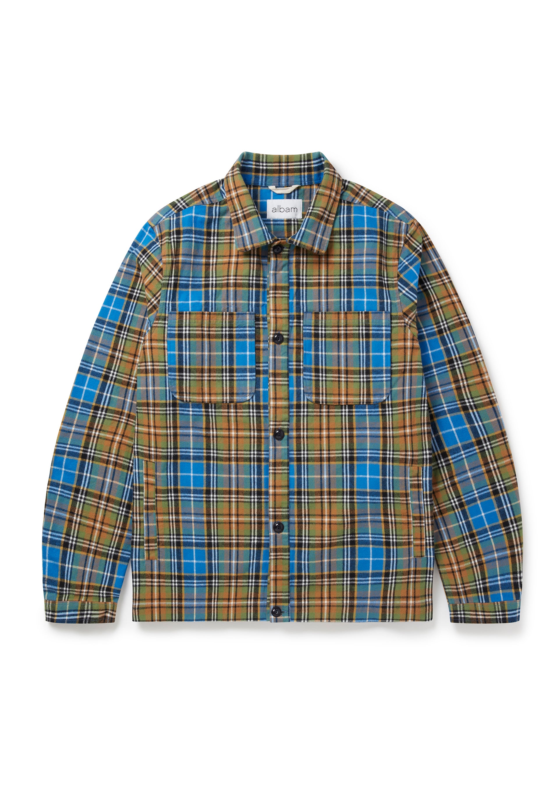 Tartan Flannel Overshirt in Blue – albam Clothing