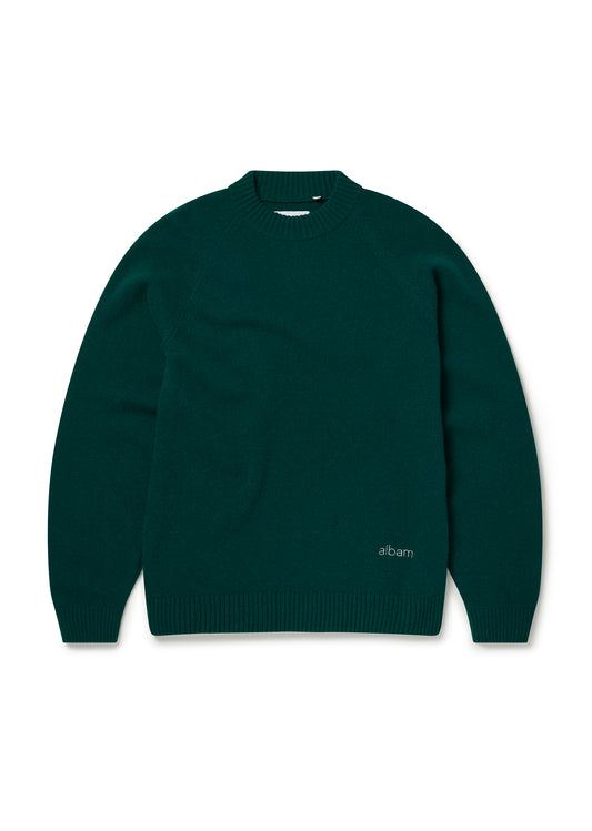 Felted Crew Neck Jumper in Bright Green